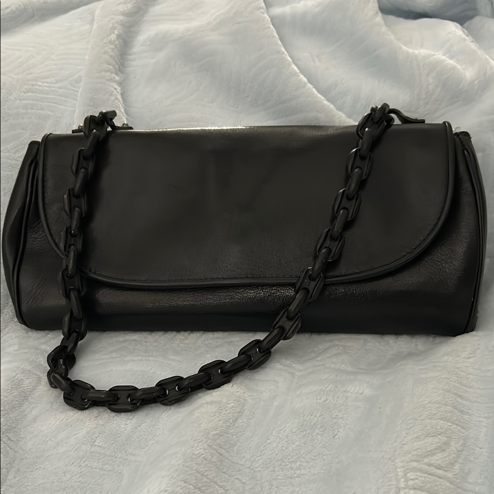 Gucci Black Leather Clutch with Chain Strap